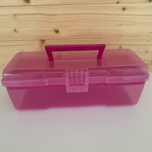 PINK Plastic Organizer Carrying Case with Removable Tray